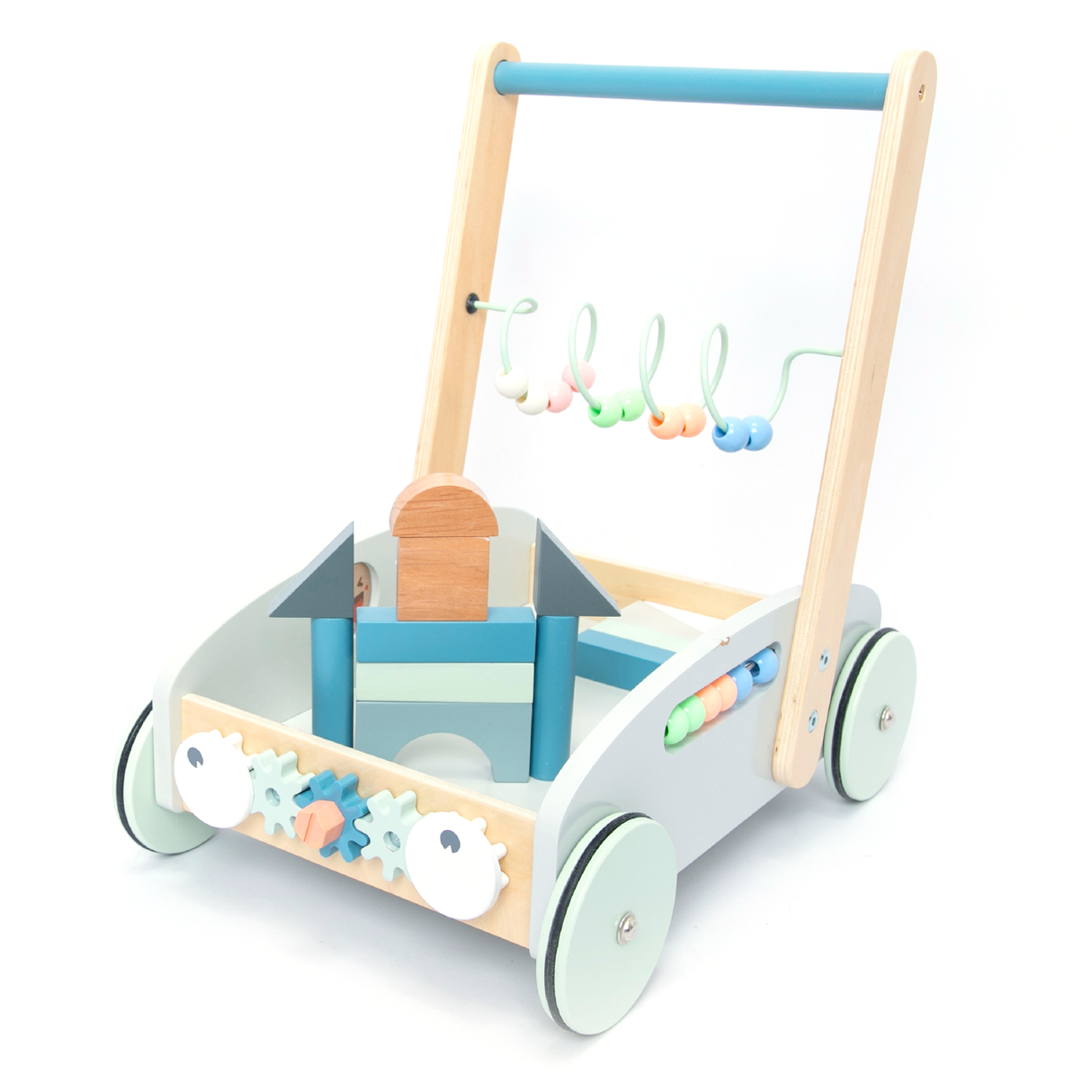 UMU Holz 5-In-1 Lauflernwagen blau