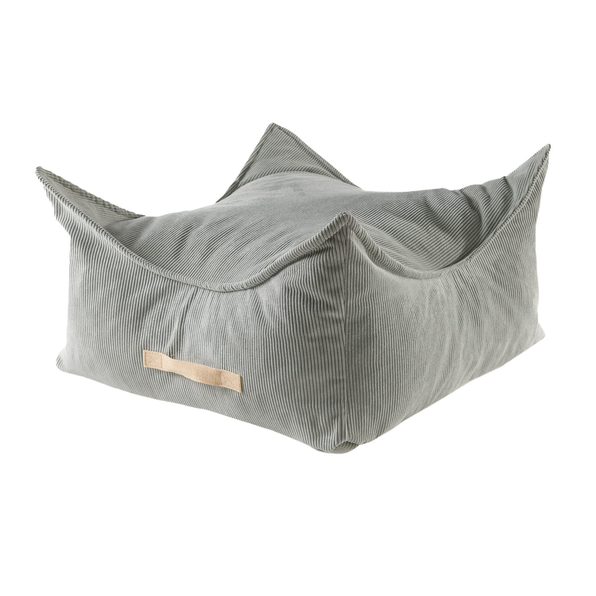 Kinder-Pouf Cord, quadratisch - grau