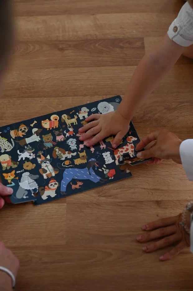 Katzen und Hunde Puzzle 2 in 1