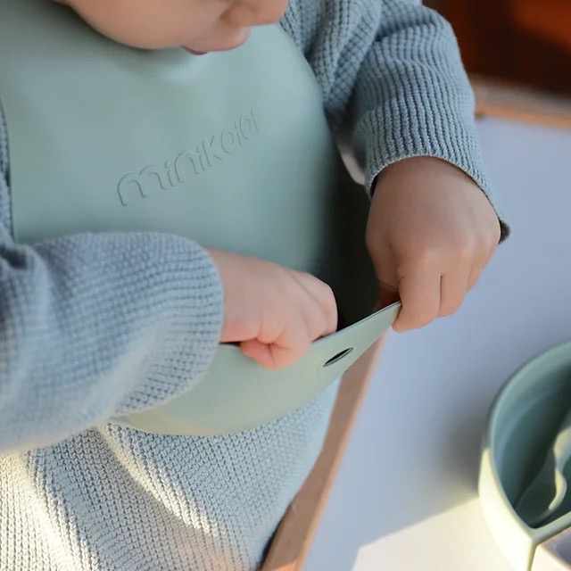 BASICS Lätzchen mit Auffangschale-mineralblau