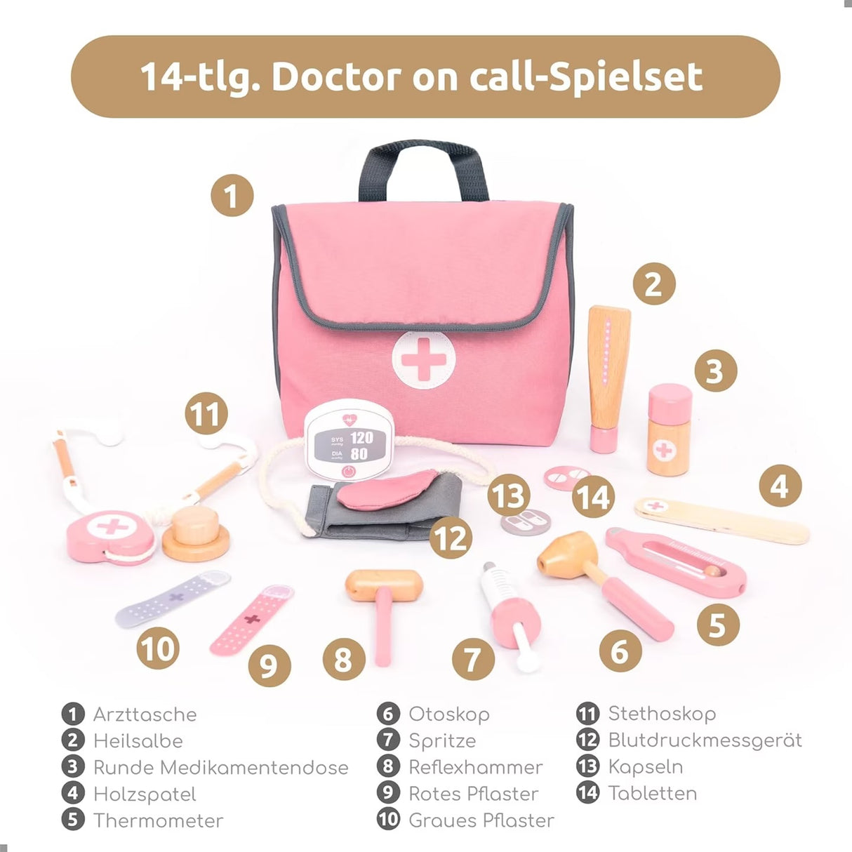 Coffret docteur en bois Mini Rose