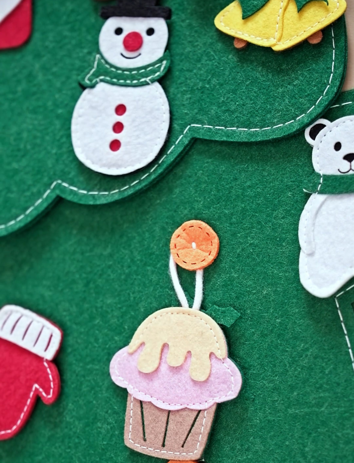 Christmas tree with felt advent calendar