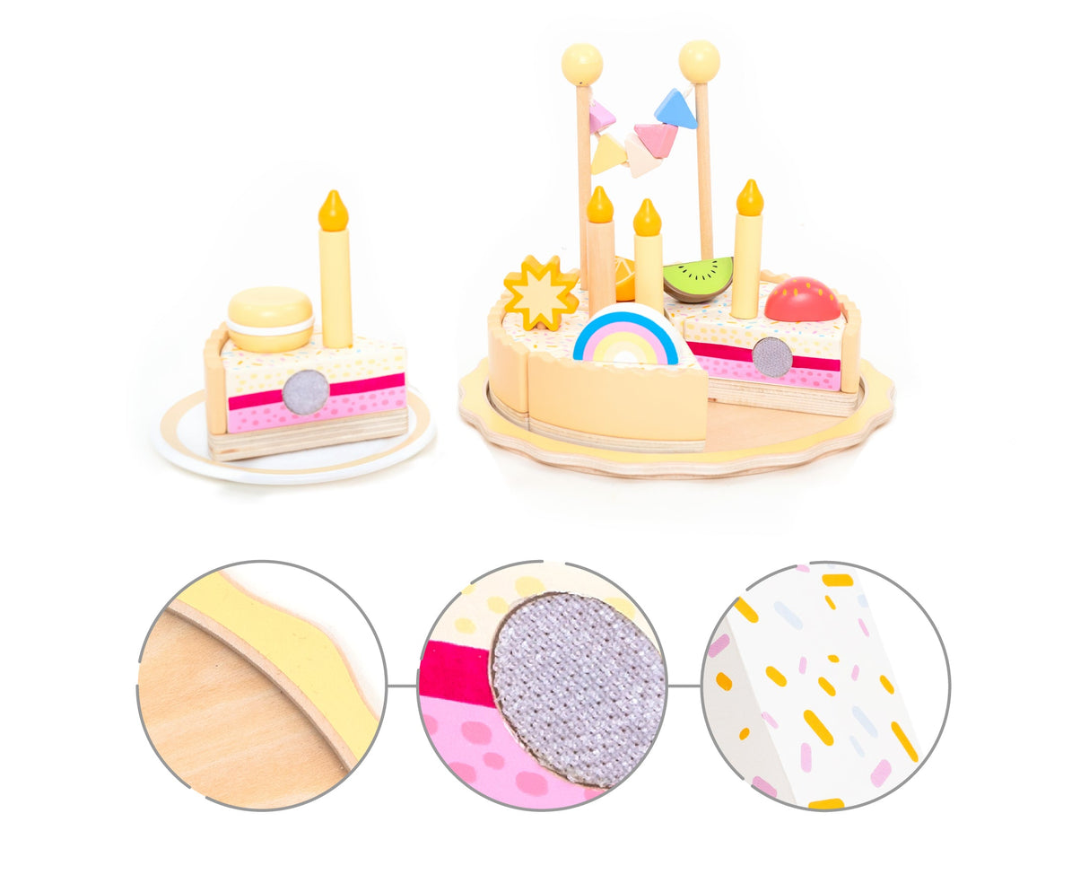 Gâteau d'anniversaire en bois UMU – Gâteau en bois à découper pour enfants – 3 ans et plus