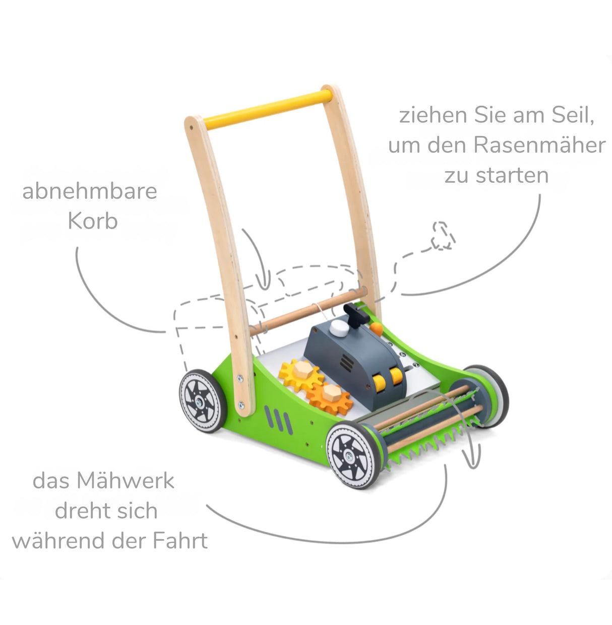 UMU Lauflernwagen aus Holz - Rasenmäher