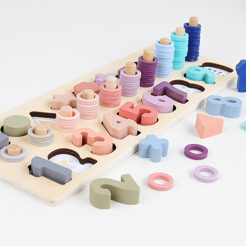 Jeu d'empilage en bois pour apprendre les chiffres et la lecture, jouet éducatif