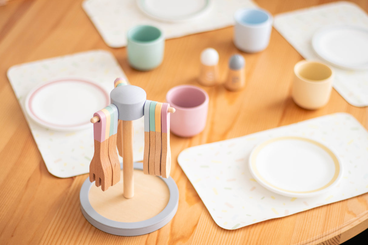 Vaisselle en bois, ensemble de jeu éducatif pour enfants, accessoires de cuisine