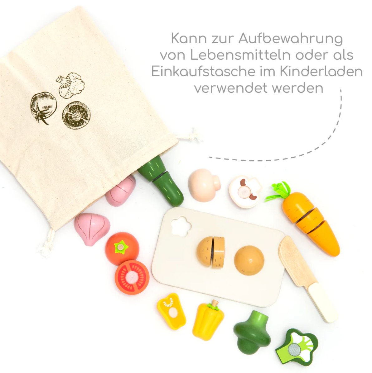 Wooden vegetable cutting set