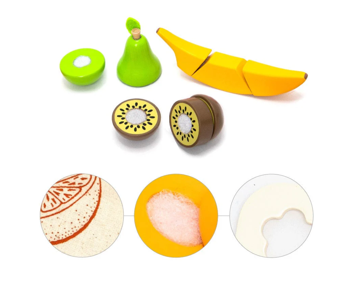 Wooden fruit cutting set