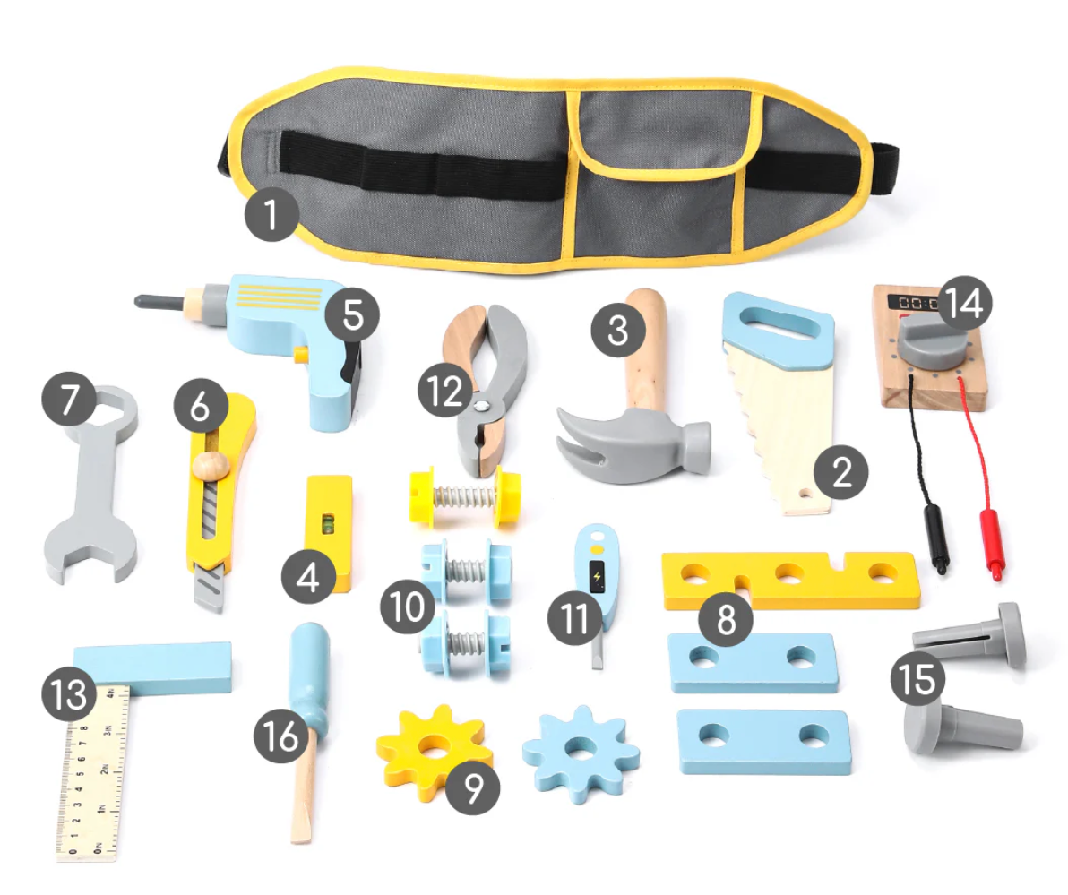 Ensemble de jeu d'outils en bois en bois