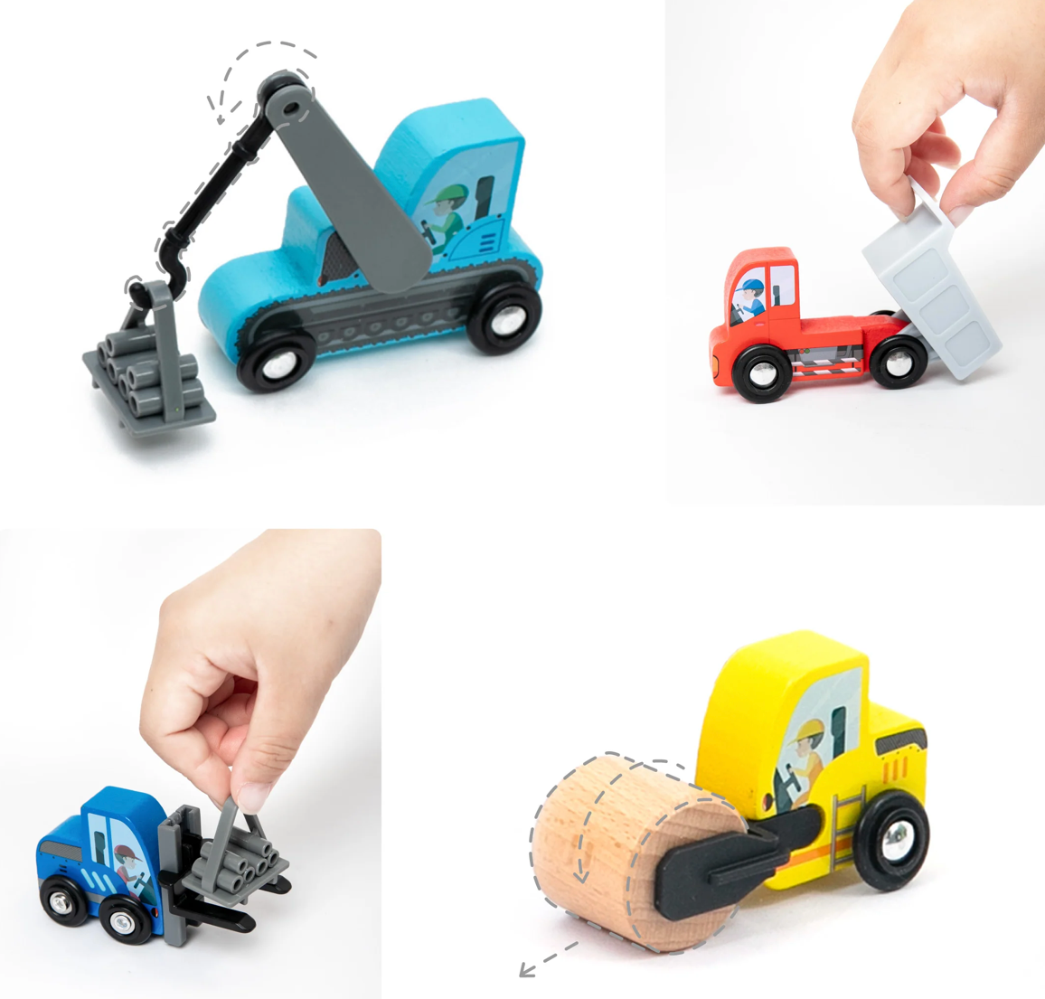 UMU Holz Baufahrzeuge Spielset