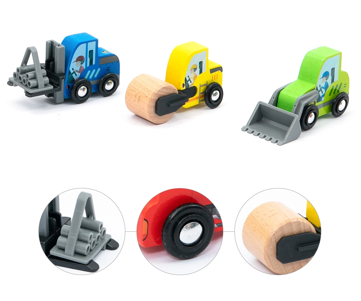 UMU Holz Baufahrzeuge Spielset