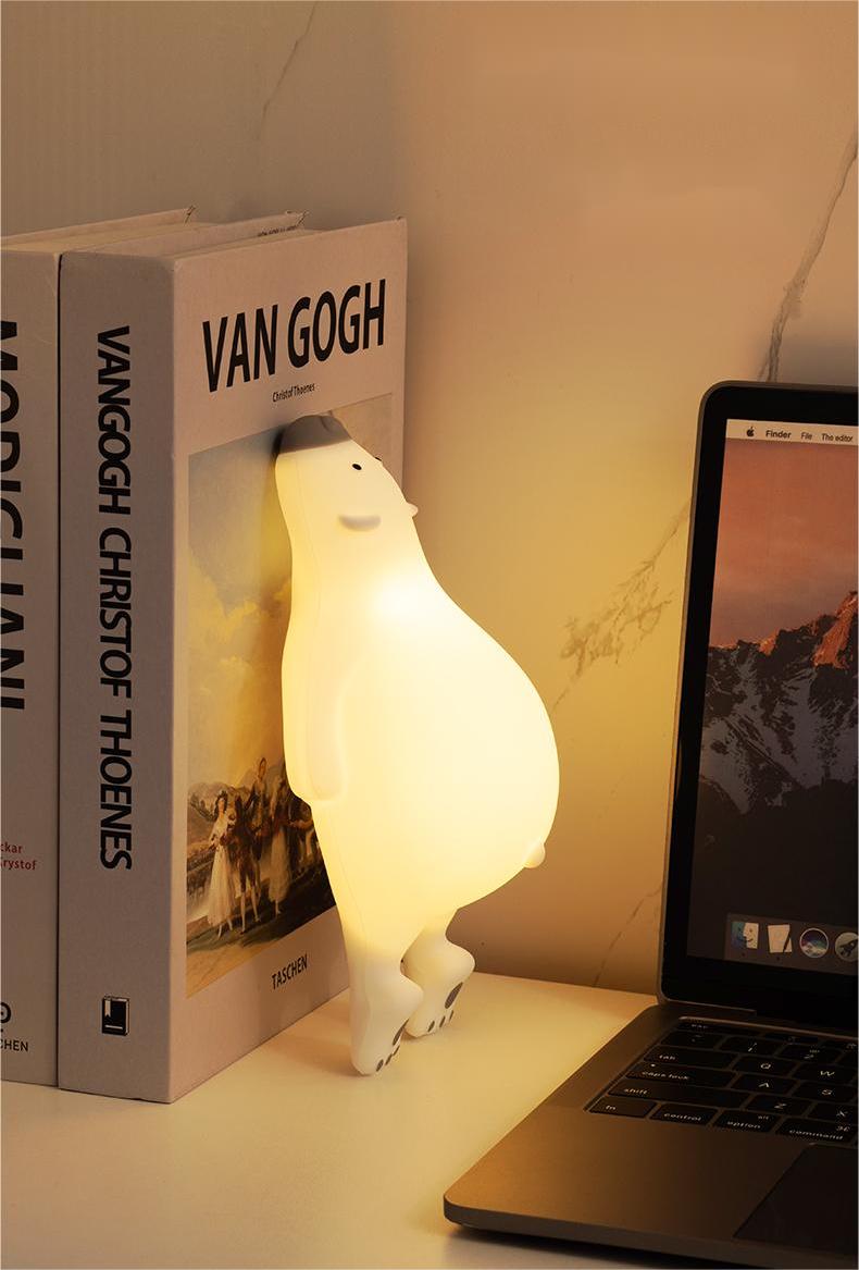 Nachttischlampe USB-Aufladung Eisbär weiss