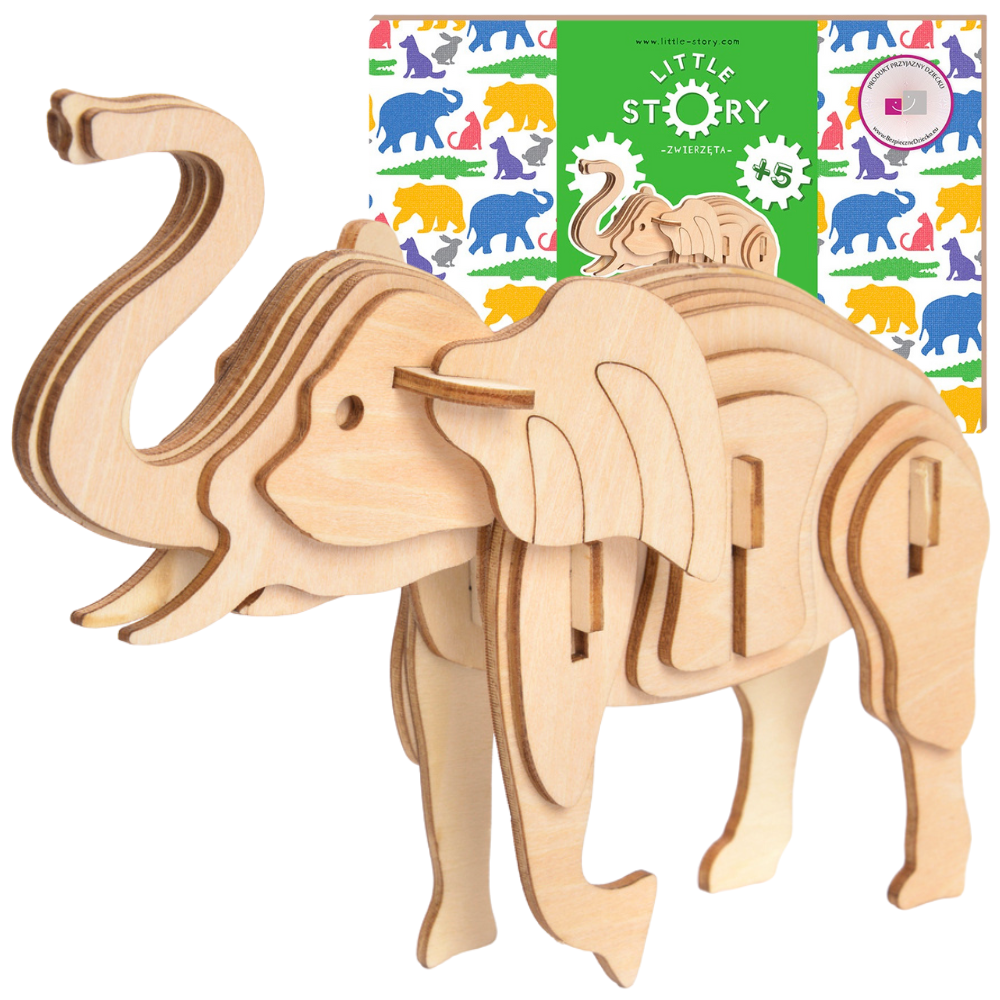 Holzpuzzle Model 3D - Elefant