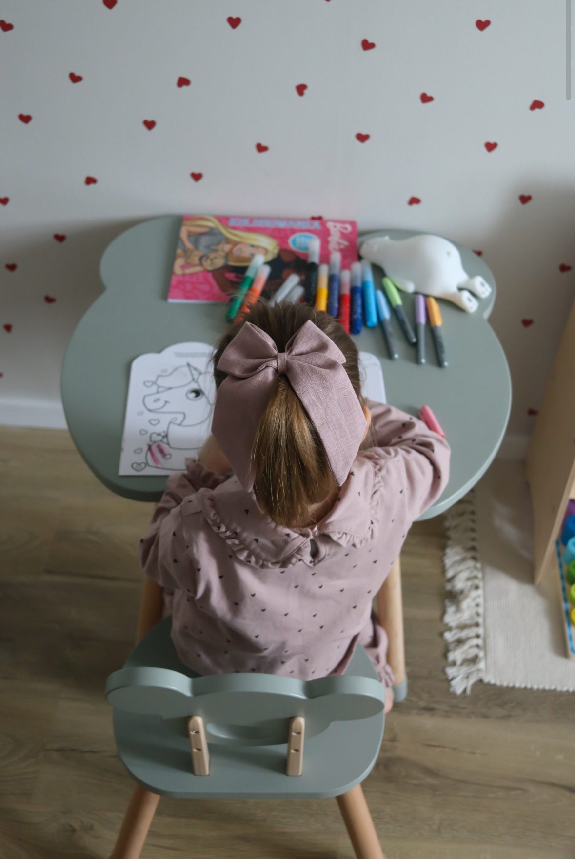 Holzset Tisch und Stuhl für Kinder - grau