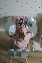Holzset Tisch und Stuhl für Kinder - grau
