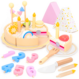 Gâteau d'anniversaire en bois UMU – Gâteau en bois à découper pour enfants – 3 ans et plus