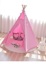 Tipi with Pompoms pink