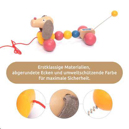 Nachzieh-Hündchen Puppy aus Holz