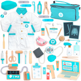 Coffret de docteur en bois UMU® Deluxe Plus pour enfants – 37 pièces (3 ans et plus)