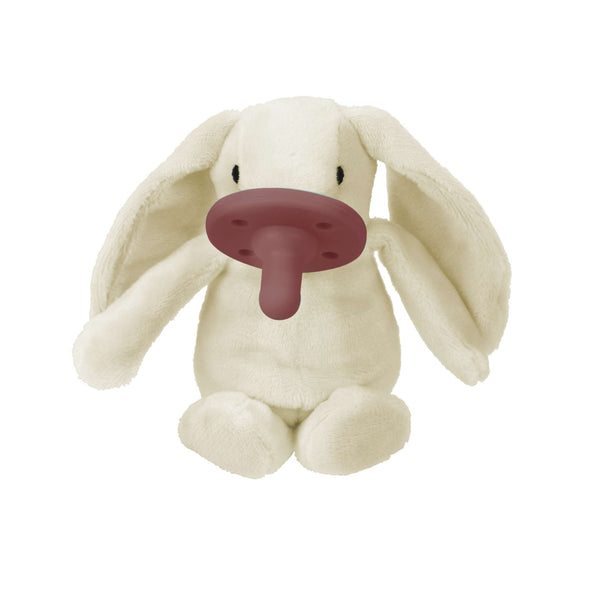SLEEP BUDDY - Peluche da coccolare con succhiotto, coniglio bianco Lulu-bianco