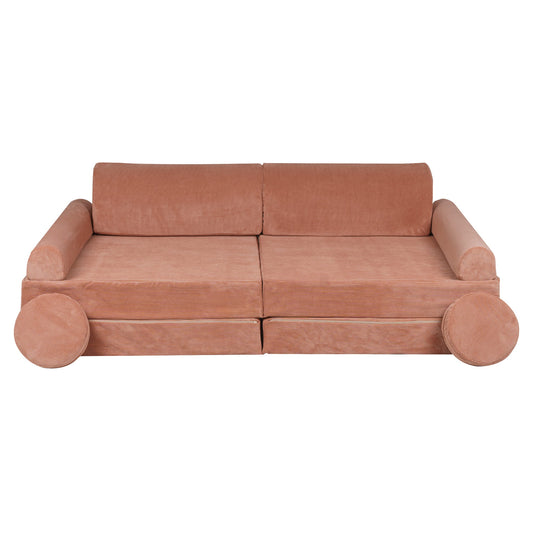 Premium children's sofa Cord - brick red