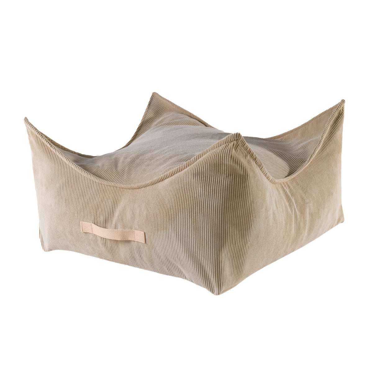 Kinder-Pouf Cord, quadratisch  - grau