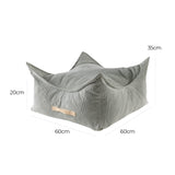 Kinder-Pouf Cord, quadratisch  - grau