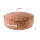 Runder Kinder-Pouf Cord - ziegelrot