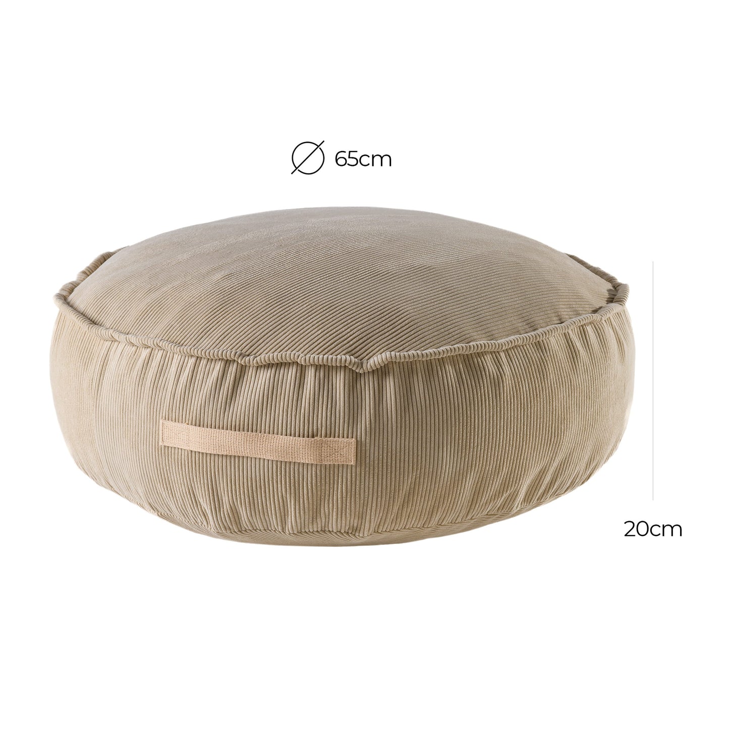 Round Children's Pouf Cord - sand