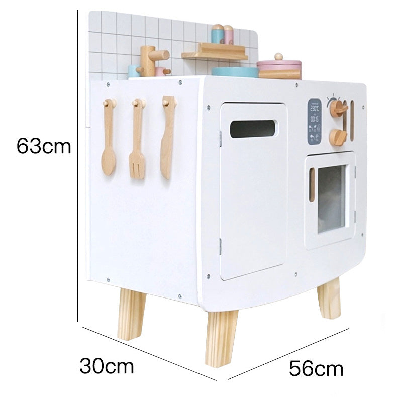 Retro Holzküche mit Zubehör rosa