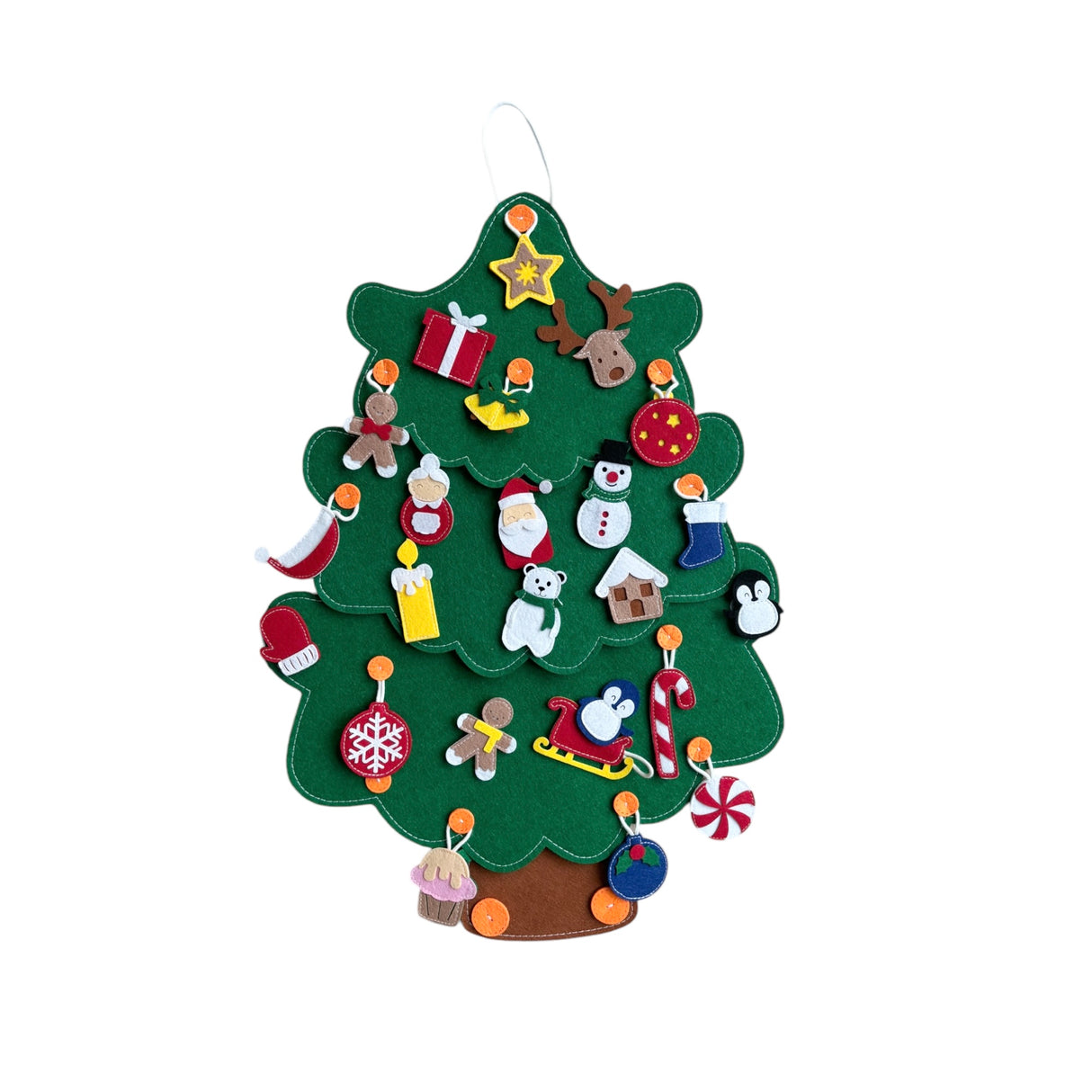 Christmas tree with felt advent calendar