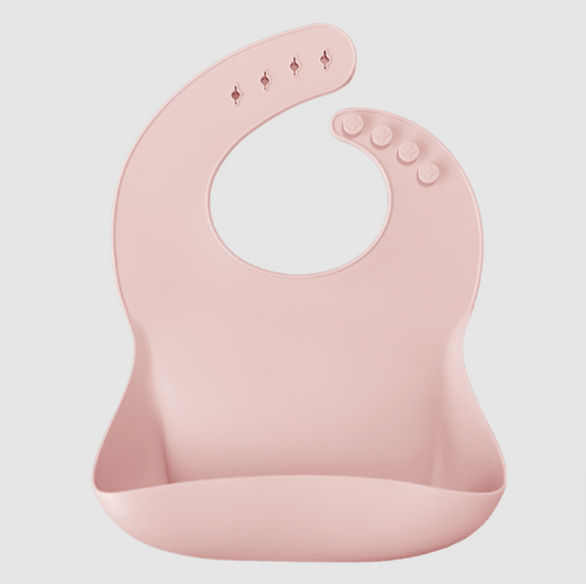 BASICS bib with drip tray-pinky pink