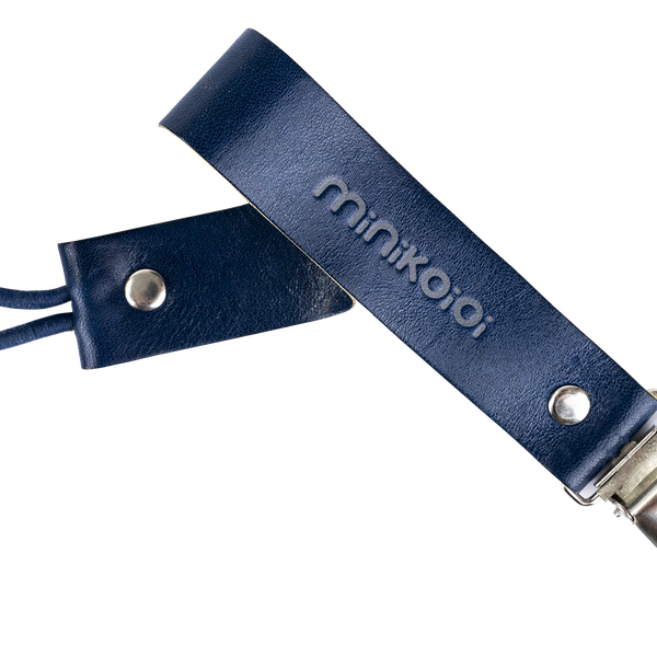 KLIPS pacifier chain made of leather-dark blue