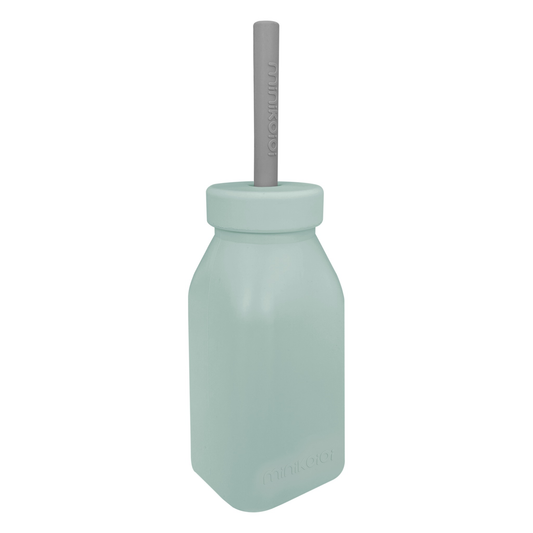 BOTTLE+STRAW bottle+straw-aqua green/powder grey