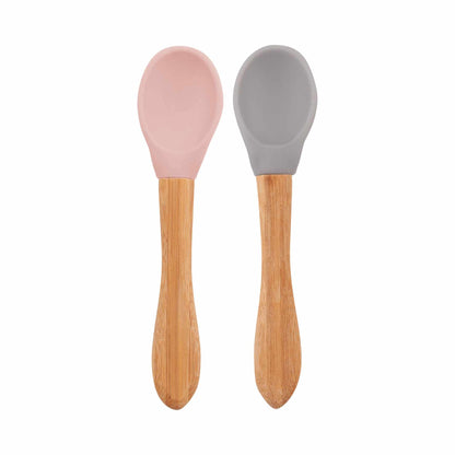 SCOOPS spoon with bamboo handle-pink/powdergaru