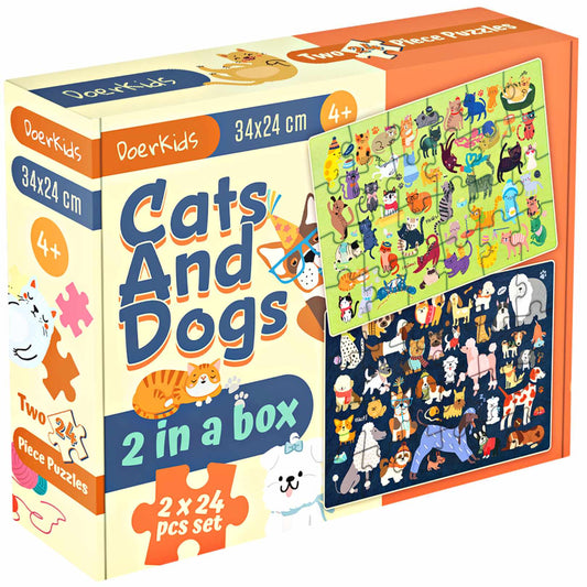 Cats and Dogs Puzzle 2 in 1