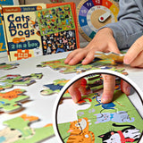 Katzen und Hunde Puzzle 2 in 1