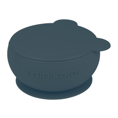 BOWLY feeding bowl with lid-dark blue