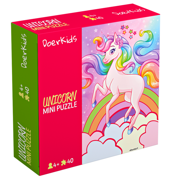 Mini puzzle licorne 40 pièces.