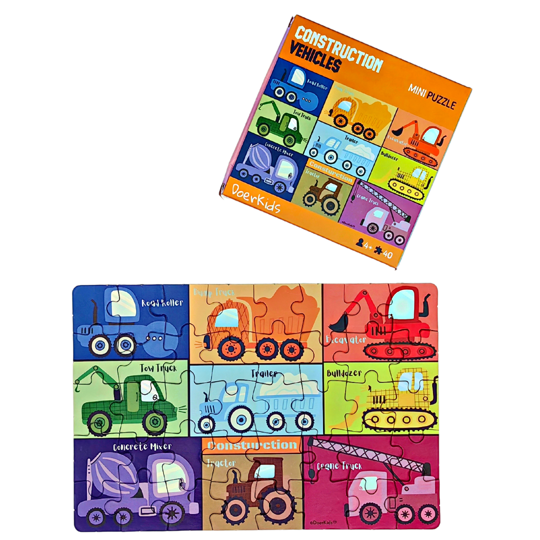 Mini Puzzle Construction Vehicles 40 pcs.-23.5