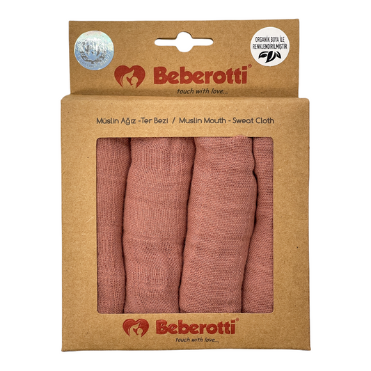 Organic 4er-Pack Baby Musselin-Waschlappen rosa