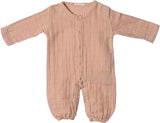 Organic Musselin Baby Schlafanzug rosa