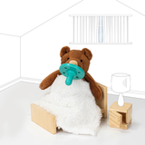 SLEEP BUDDY Schlaf Kuscheltier mit Schnuller Braunbär Moi-braun