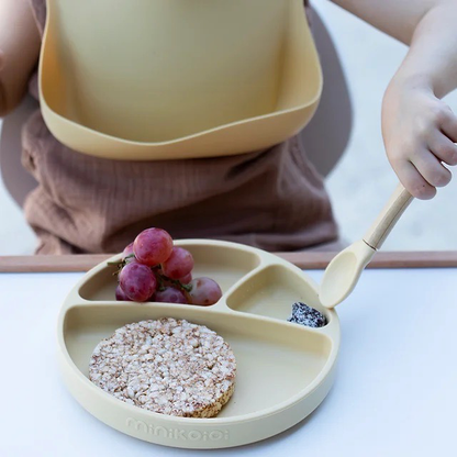 BLW Set II plate + bib + spoon-pinky pink