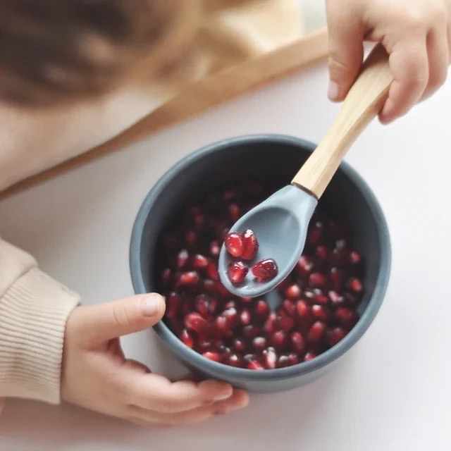 DIG IN spoon and fork with bamboo handle-pinky pink