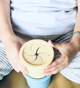 Gobelet SIP+SNACK en paille marron/gris poudré