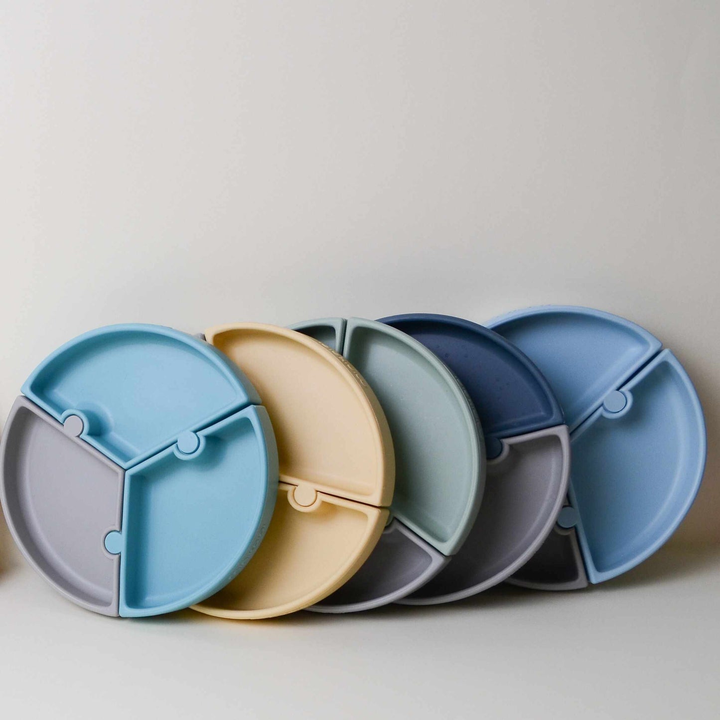 PUZZLE plate-aqua green/powder grey