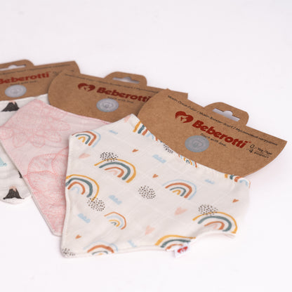 Organic Musselin Baby Bandana Lätzchen weiss/regenbogen