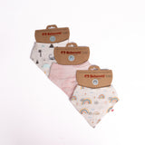 Organic Musselin Baby Bandana Lätzchen weiss/dino