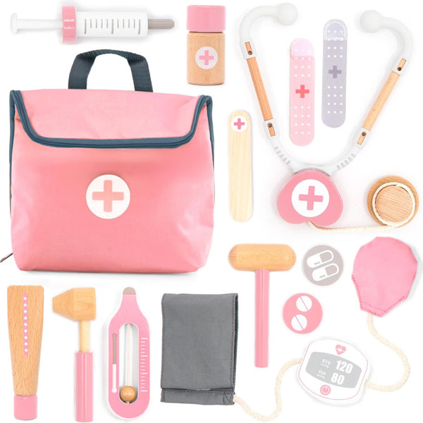 Holz Arztkoffer Spielset Mini Pink